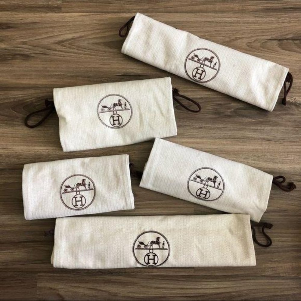 Hermes Toiletry Travel Bag Set Of 5 Logo Canvas - image 1